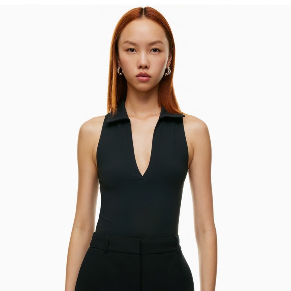 Aritzia Contour Polo Tank in Black